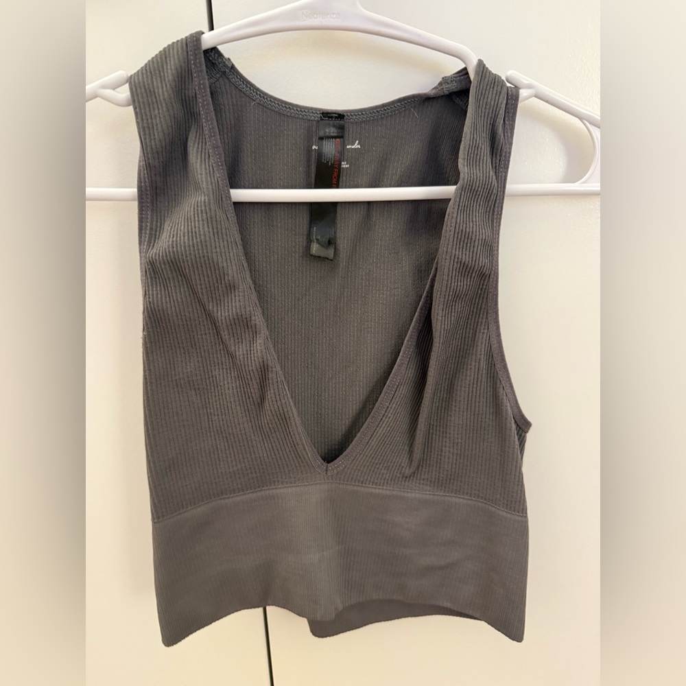 Urban Outfitters Gray Ribbed Tank Top